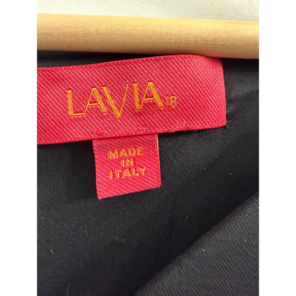 LaVia18‎ Piazza Sempione Black Virgin Wool V-Neck Sheath Dress Italy Size IT 48 - Picture 4 of 8